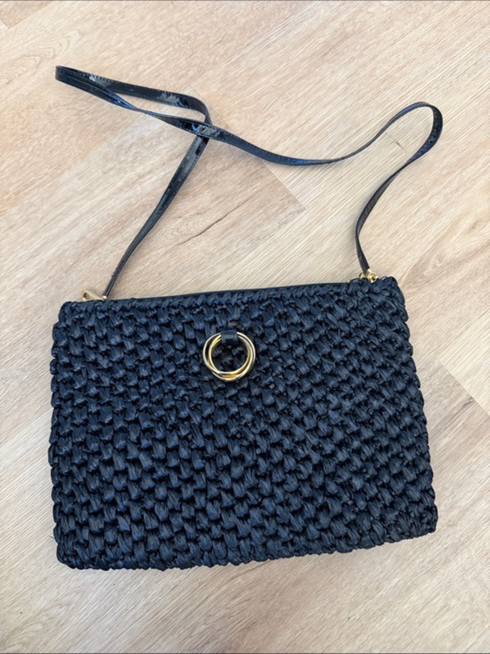 Rodo Italy Vintage Woven Straw Envelope Clutch Purse Shoulder Bag
